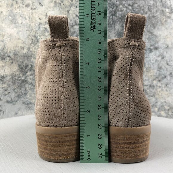 Dolce Vita Women's Size 8 Tivon Taupe Brown Suede Block Heel Ankle Booties Boots - Picture 8 of 16